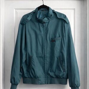 Vintage Members Only Teal Zip-Up Bomber Jacket Men’s Lightweight Retro 80s